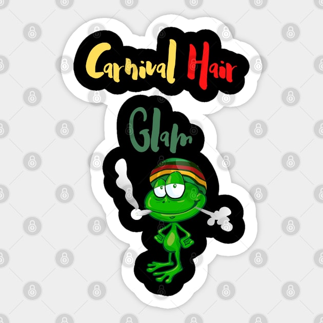 Funny Jamaican carnival hair glam, reggae music, Jamaican flag Sticker by johnnie2749